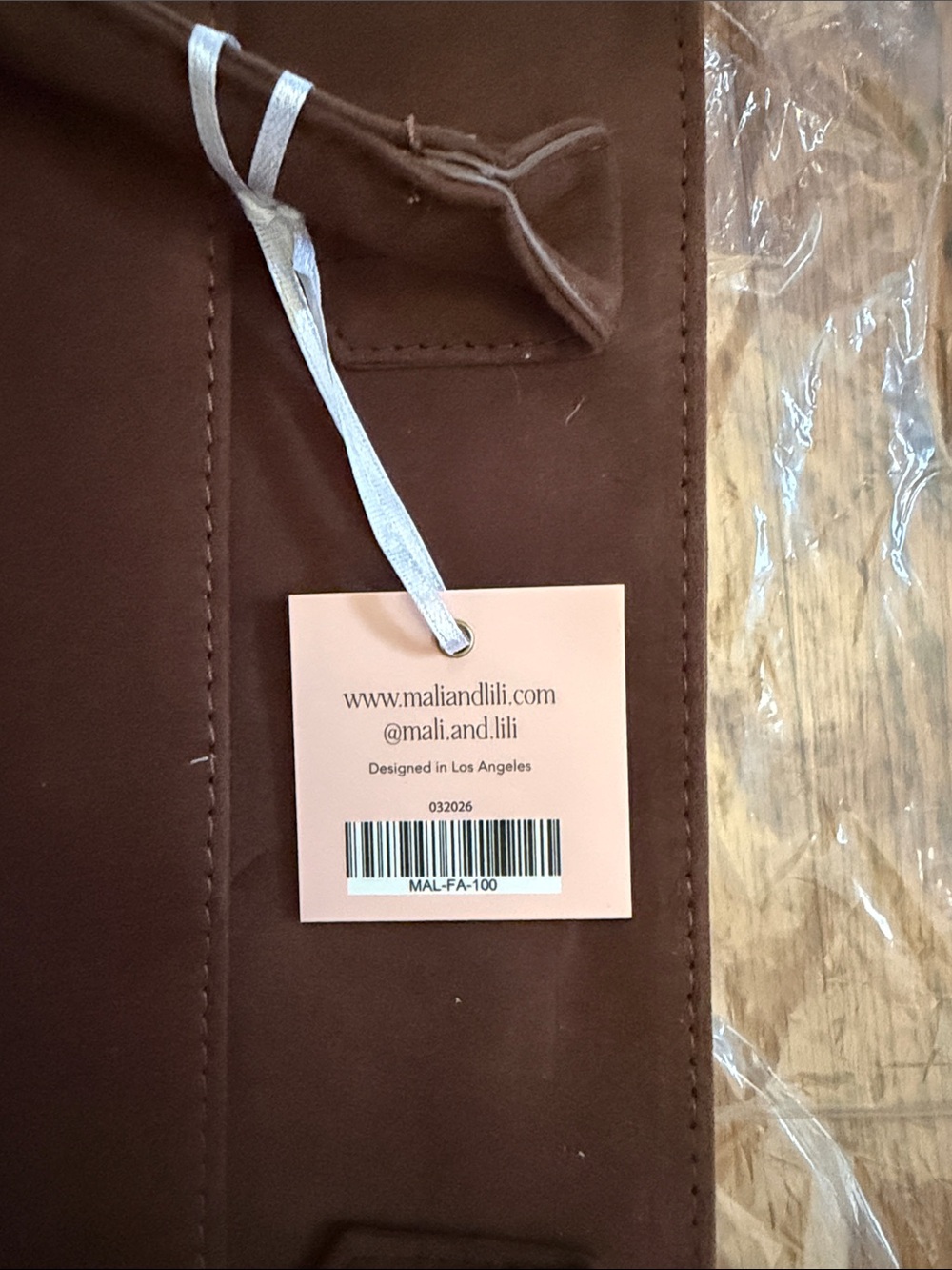 Mali + Lili Faux Suede Brown Tote Bag - Picture 3 of 7